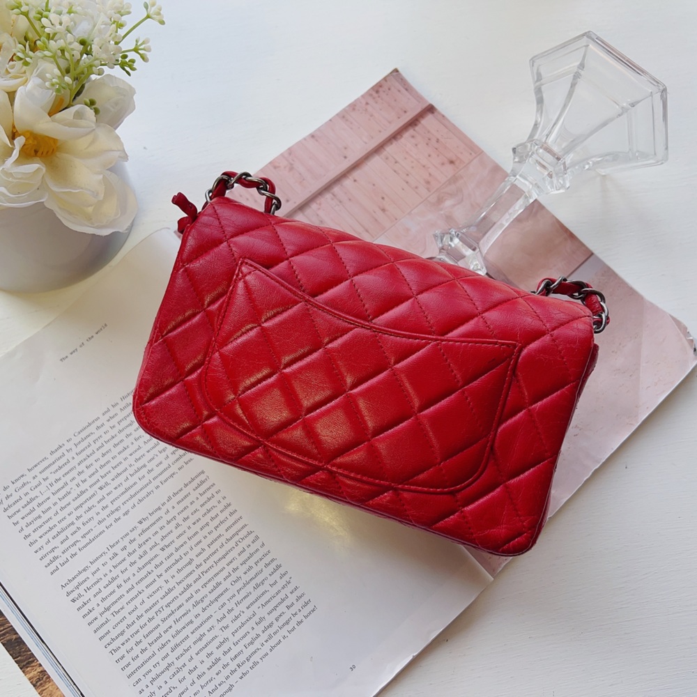 Chanel Classic Mini Rectangular Flap Bag Red - Picture 2 of 7